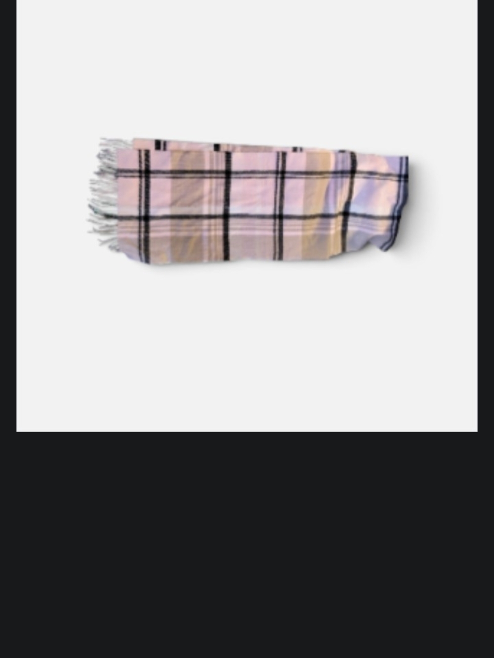 Checked Fringe Scarf in Soft Pink Nwt